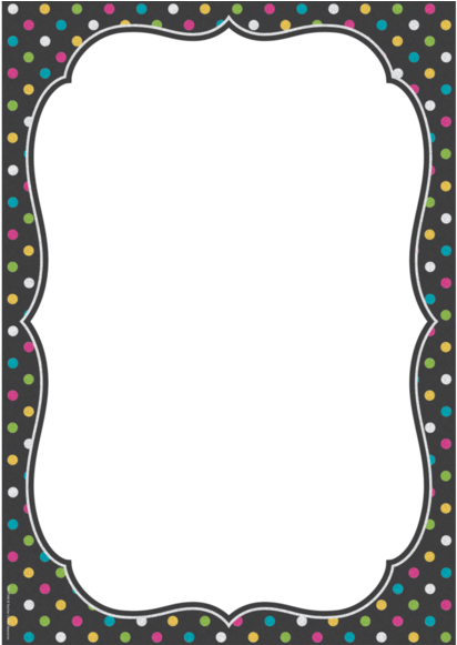 Clingy Thingies Chalkboard Brights Large Note Sheet - Chalkboard Brights Border (580x580), Png Download
