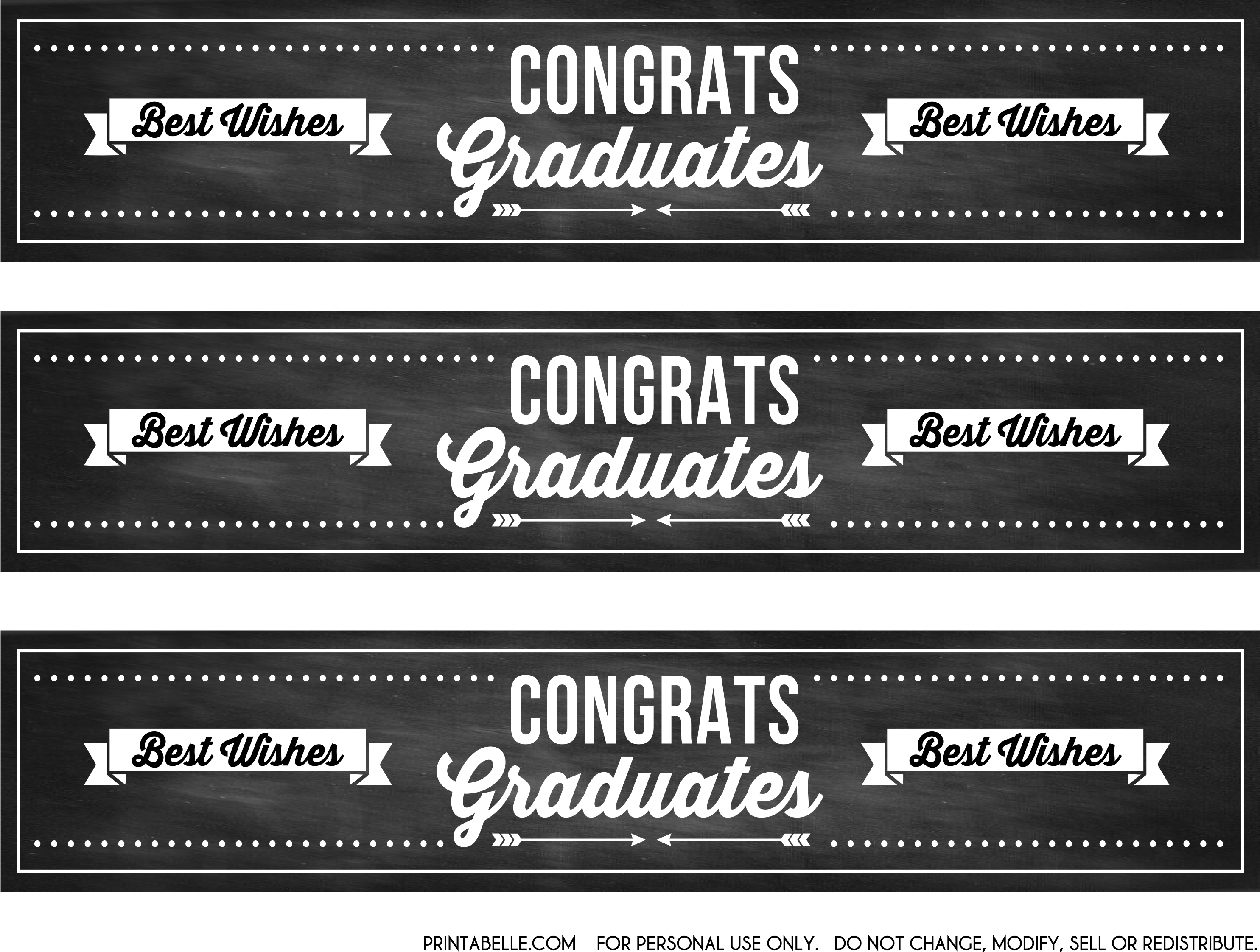 Free Graduation Chalkboard Party Printables From Printabelle - Etiquetas Vintage Graduacion Png (3300x2550), Png Download