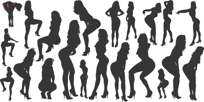 Adult Content Safesearch Vector Silhouettes Sexy Silhouettes - Vector Silhouettes (676x340), Png Download