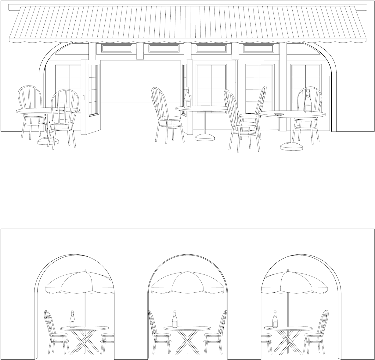 Paris Champagne Bar - Sketch (1750x1606), Png Download