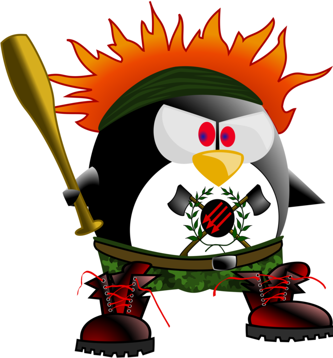 Anarchy, Punk, Penguin, Violence, Bat, Aggressive, - Tux Punk (604x640), Png Download