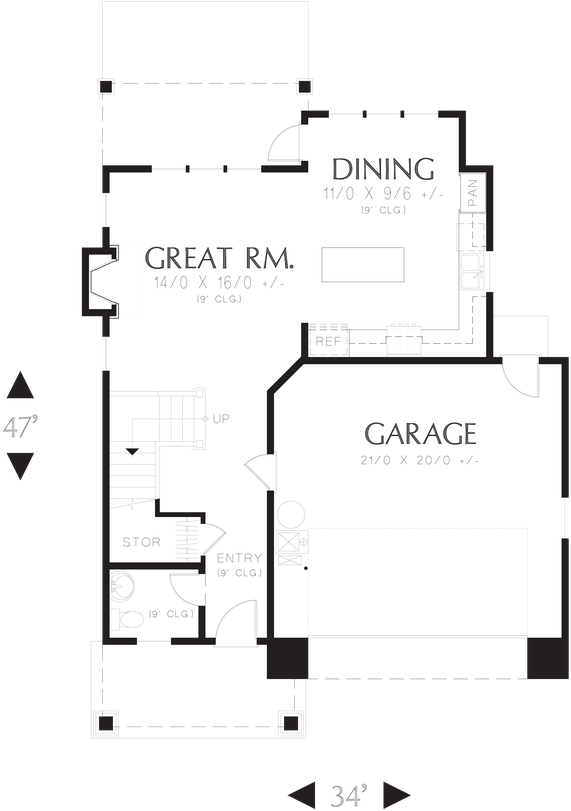 Image For Halsey Suburban Craftsman With Elegant Entry - Floor Plan (635x900), Png Download