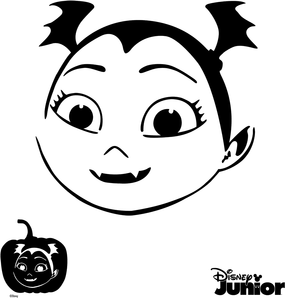 Pumpkin Stencils Vampirina Cutout Vampirina Coloring - Disney Junior (1024x1024), Png Download