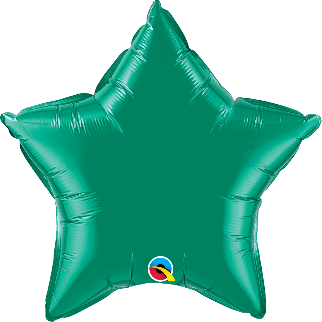 20" Emerald Green Star Foil Balloon - Green Star Balloon (1024x1024), Png Download