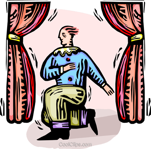 Man Acting On Stage Royalty Free Vector Clip Art Illustration - Acting Clip Art (480x475), Png Download