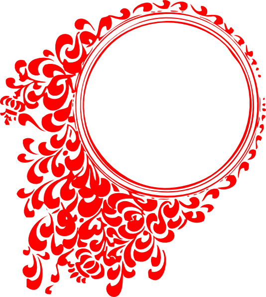 Red Vintage Clip Art - Circle Border Design Png (534x595), Png Download