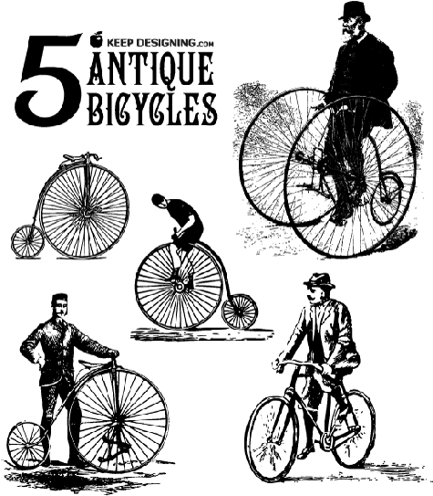 Free Vintage Vector Elements - Womens Vintage Bicycle Silhouette (500x647), Png Download