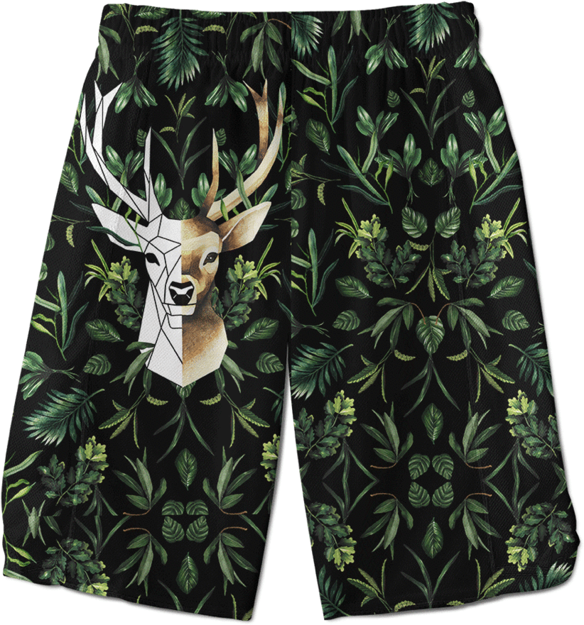 Geometric Deer Shorts - Board Short (900x900), Png Download