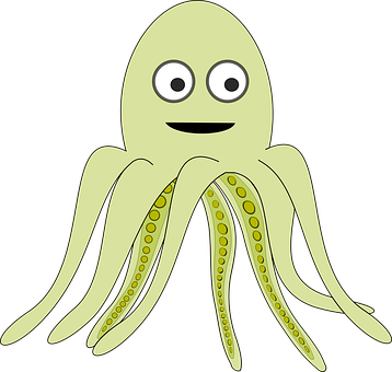 Cartoon Octopus Sea Cartoon Octopus Octopu - Octopus (358x340), Png Download