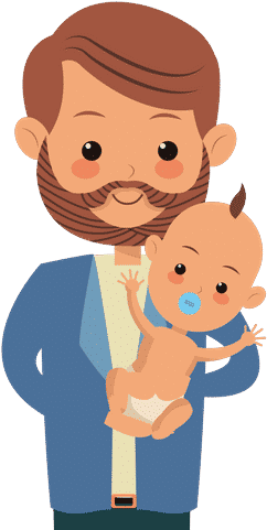 Daddy - 0shares - Mom And Dad Holding Baby Twins (500x500), Png Download