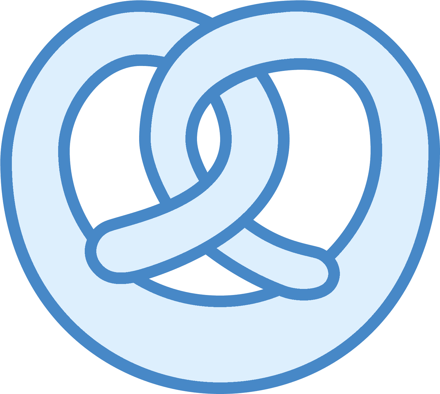 This Image Shows A Pretzel - Drawing (1600x1600), Png Download