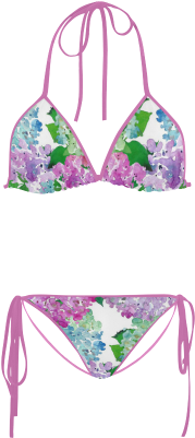 Watercolor Hydrangea Custom Bikini Swimsuit - Bichon Frise Dog Custom Bikini Swimsuit (500x500), Png Download