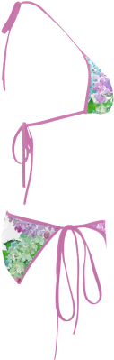 Watercolor Hydrangea Custom Bikini Swimsuit - Swimsuit (500x500), Png Download