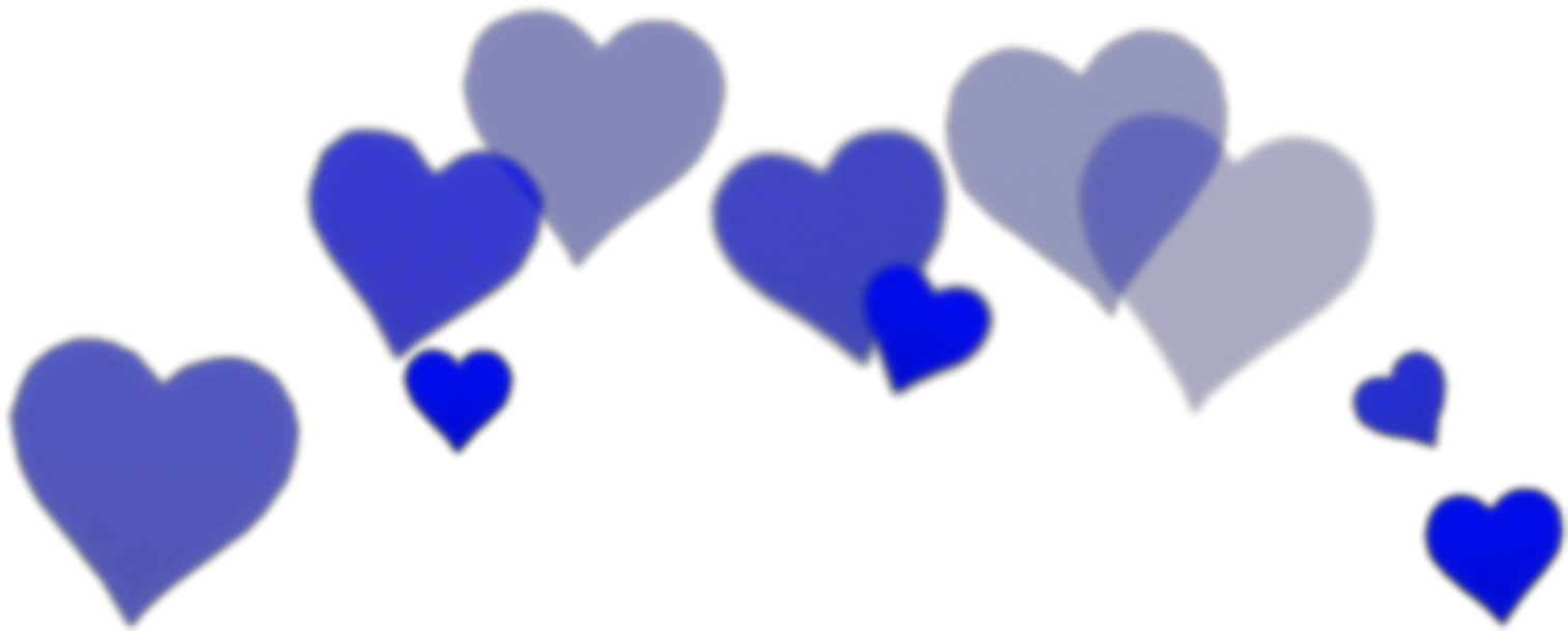 Blueheart Bluehearts Aesthetic Freetouse - Corazones Picsart (1512x608), Png Download