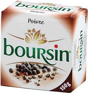 Boursin Cracked Black Pepper - Boursin Garlic & Herbs 80g (325x415), Png Download