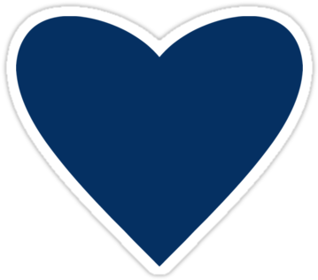 Navy Blue Heart Clipart - Navy Blue Heart Clip Art (375x360), Png Download