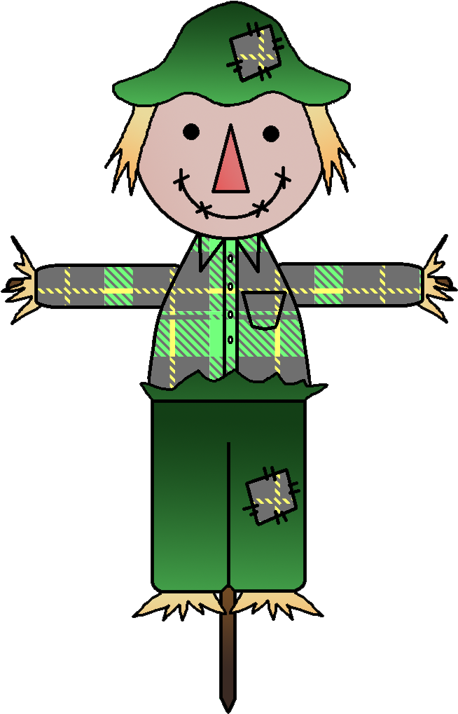 Graphics Clipartix - Cute Scarecrow Clipart With Transparent Background (659x1035), Png Download