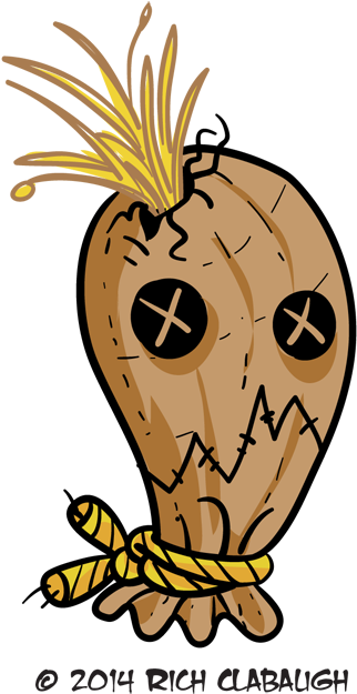 1007 Scarecrow Monster Faces - Stencil (400x651), Png Download