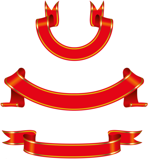 Visit - Red Banner Set Png Clipart (536x600), Png Download