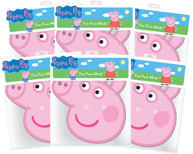 Peppa Pig Masks 6-pack - Peppa Pig - Peppa Pig Cardboard Masks 6-pack (664x535), Png Download
