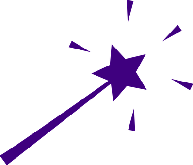 Wand Magic Star Isolated Stick Spell Blue - Wand Clipart (398x340), Png Download