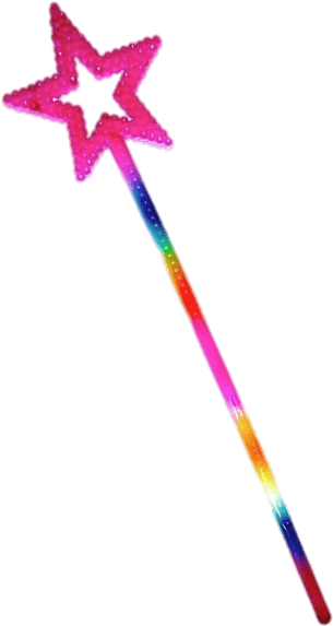 Rainbow Star Magic Wand - Fairy Wand Transparent Background (386x583), Png Download