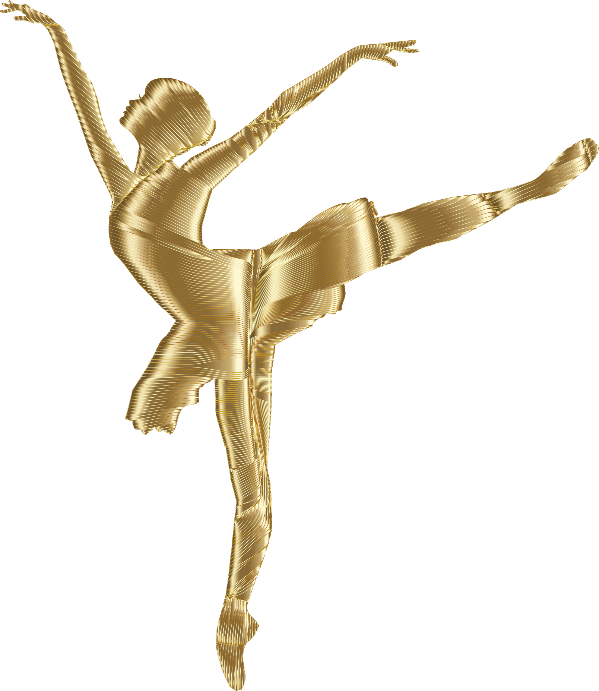 This Free Icons Png Design Of Golden Graceful Ballerina (1986x2292), Png Download