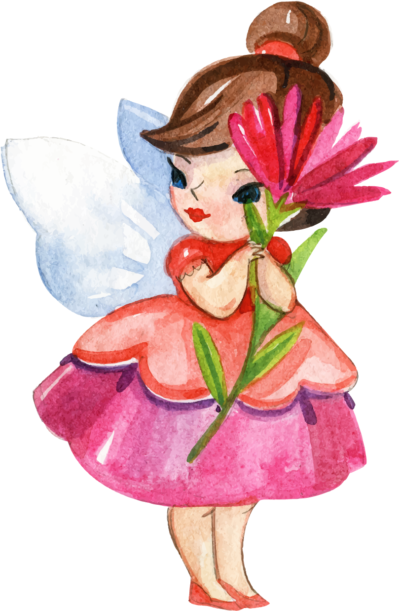 Disney Fairies Fairy Watercolor Painting Cartoon - Calendario De Agosto 2017 Decorados (1600x1600), Png Download