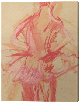 Ballerina From Behind, Water Colors Technique Canvas - Art (400x400), Png Download