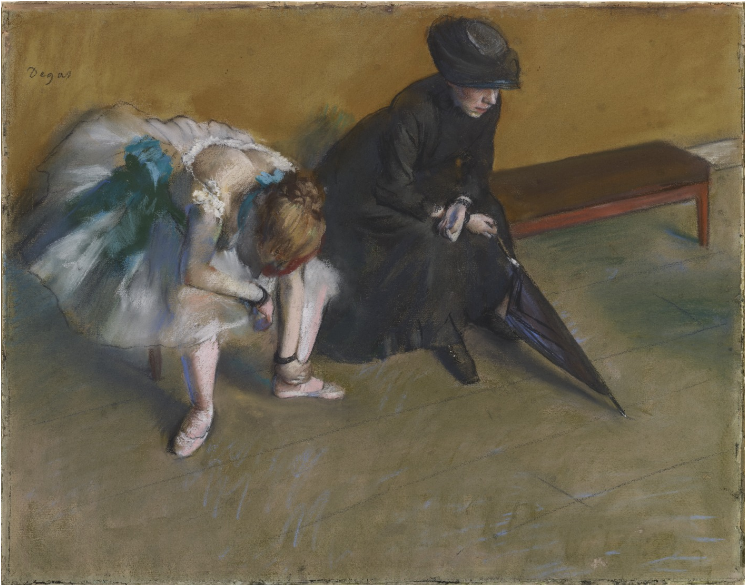 Similar To Two Dancers Sitting On A Bench, This Pastel - Edgar Degas Paper (938x584), Png Download