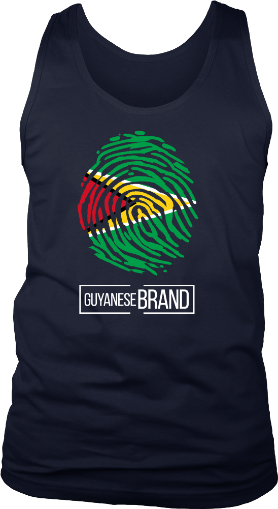 Guyana Guyanese Pride Flag Fingerprint Country Men's - Shirt (1000x1000), Png Download