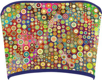 Multicolored Retro Polka Dots Pattern Bandeau Top - Paper (500x500), Png Download