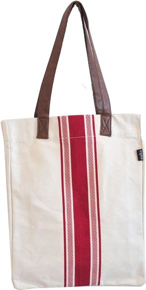 Market Tote - Red Stripe - Tote Bag (528x600), Png Download