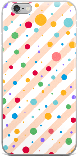 Multi Colored Polka Dots And Stripe Pattern Iphone - Notebook Lined : Colorful Dot Design: 120 Blank Lined (600x600), Png Download