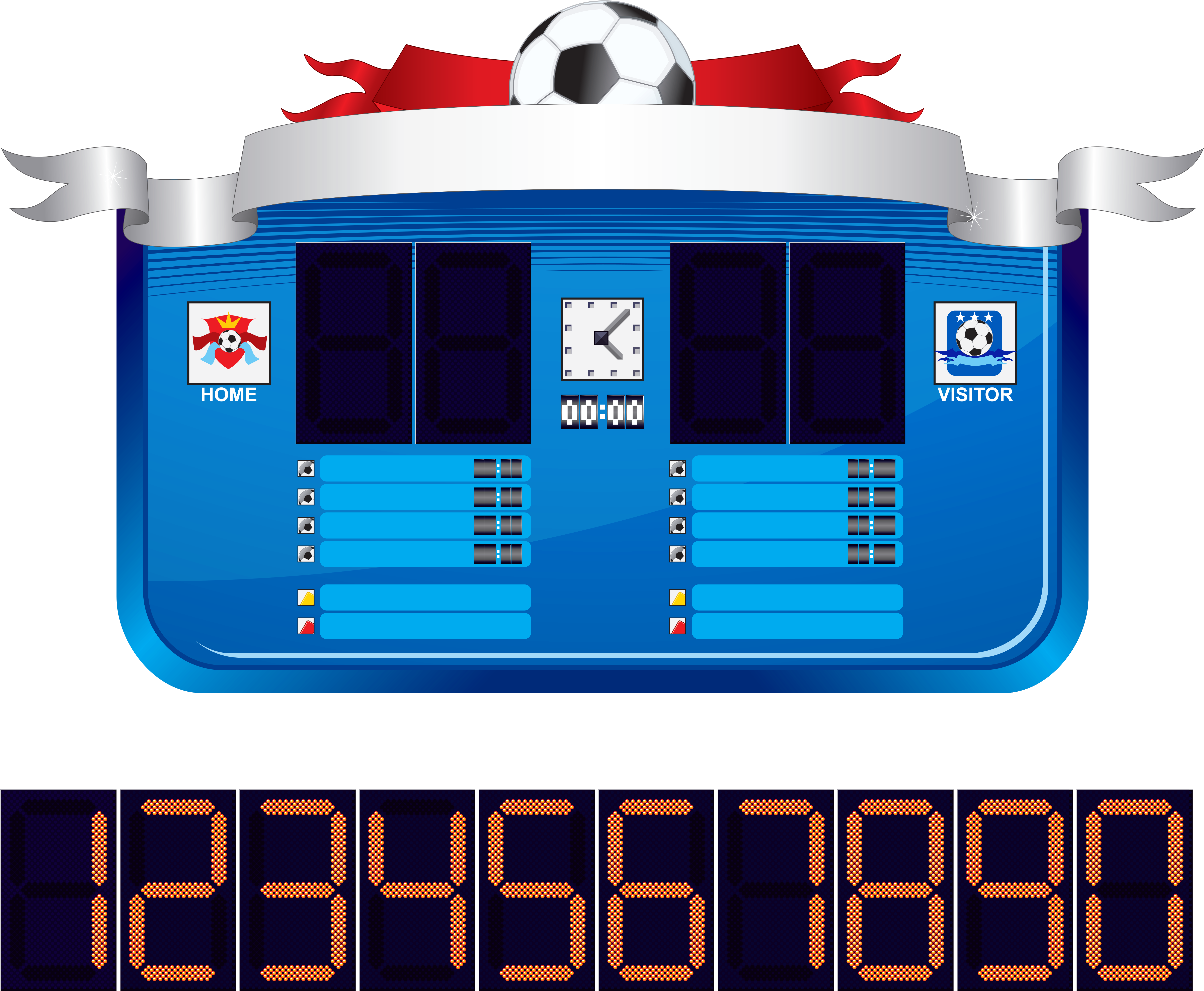 Basic Football Scoreboard Template (6336x5354), Png Download