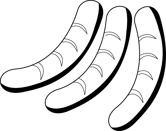 Sausage Drawing At Getdrawings - Sausage Coloring Page (632x499), Png Download