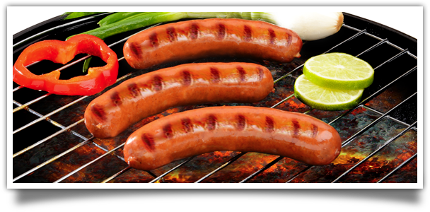 Grilled Sausage - Grilled Sausage Png (608x300), Png Download