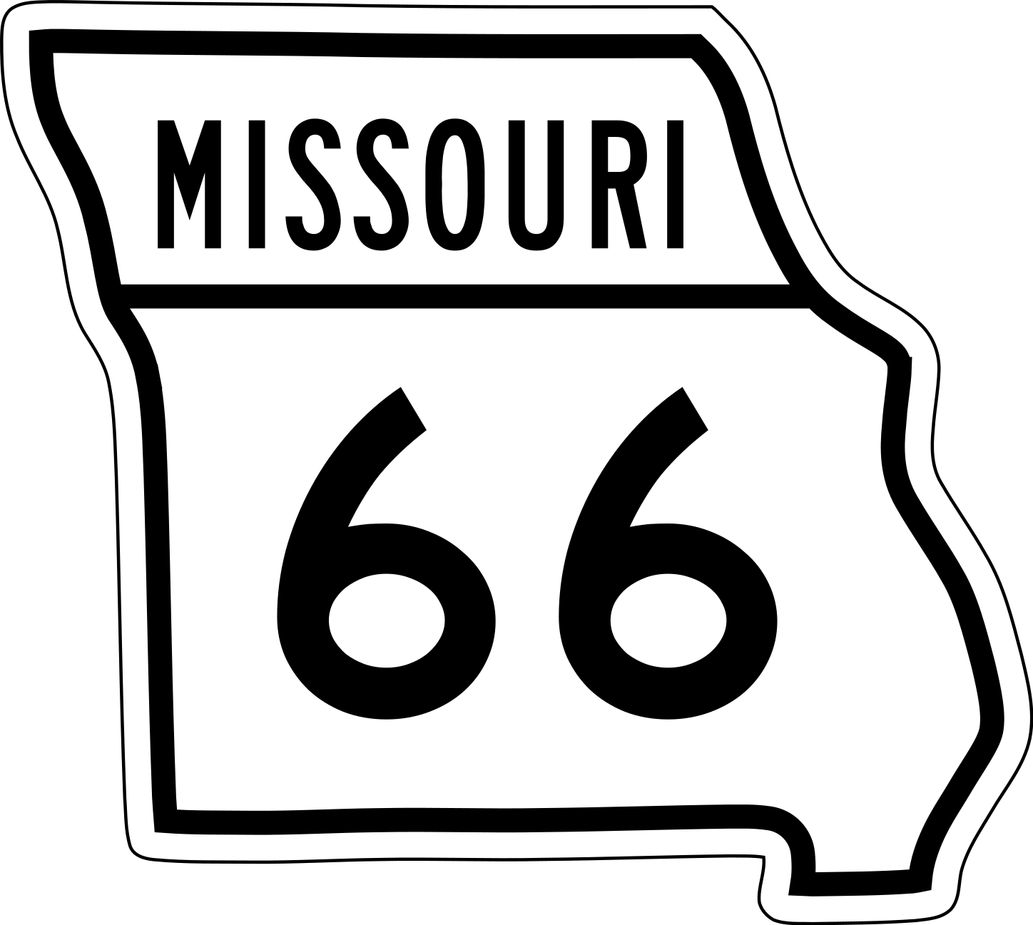 Mo-66 - Missouri State Highway Sign (1448x1297), Png Download
