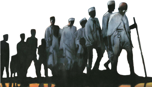 With A Population Of Over - Gandhi Dandi March Drawing (520x306), Png Download