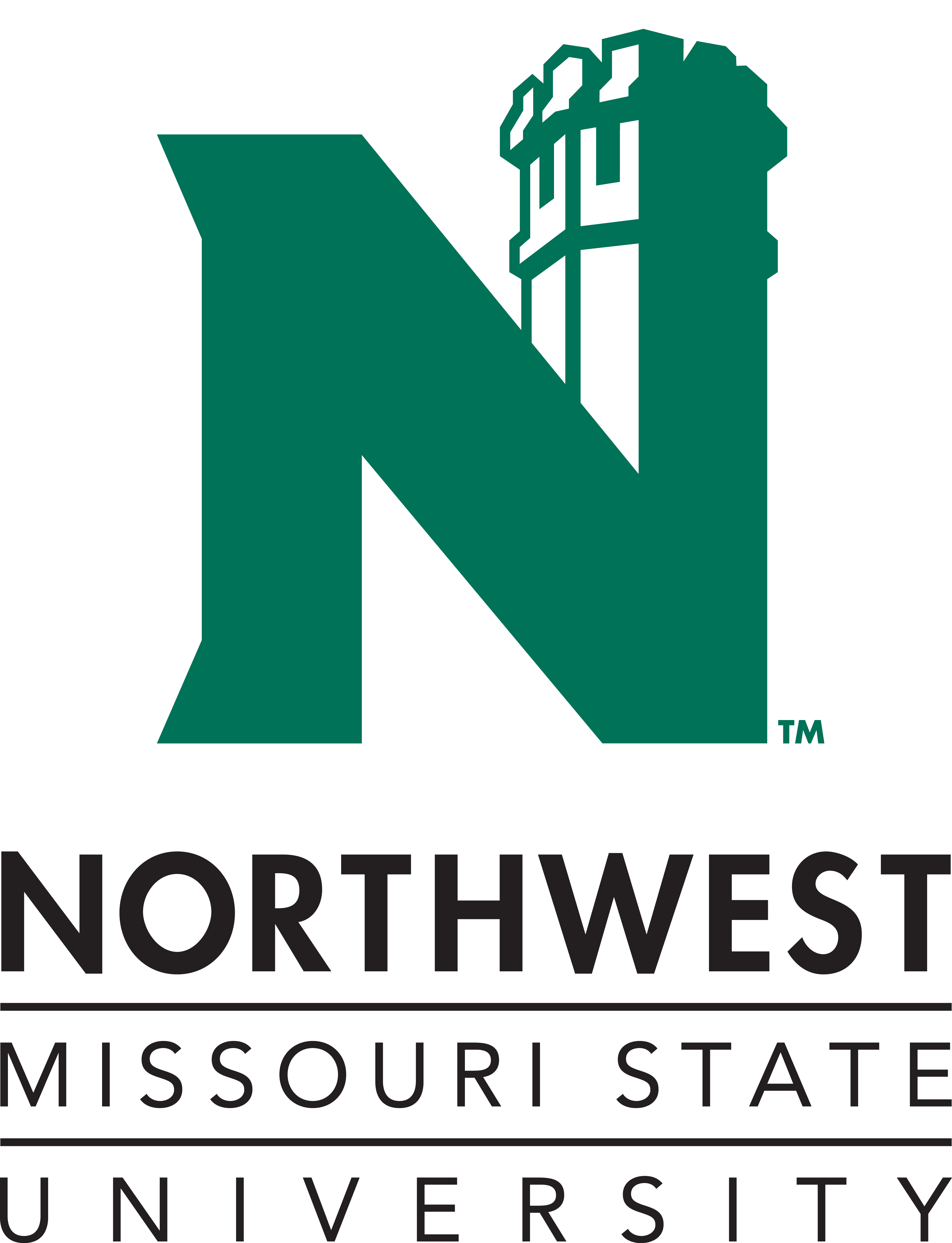 N Triple-stacked - Northwest Missouri State University (3600x4699), Png Download