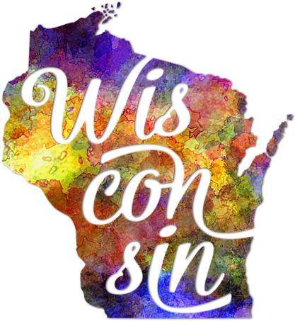 Bleed Area May Not Be Visible - Wisconsin Us State In Watercolor Text Cut Out (560x700), Png Download