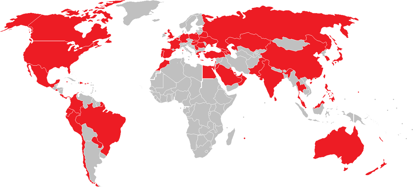World Map Png - Nestle Factories Around The World (1325x601), Png Download