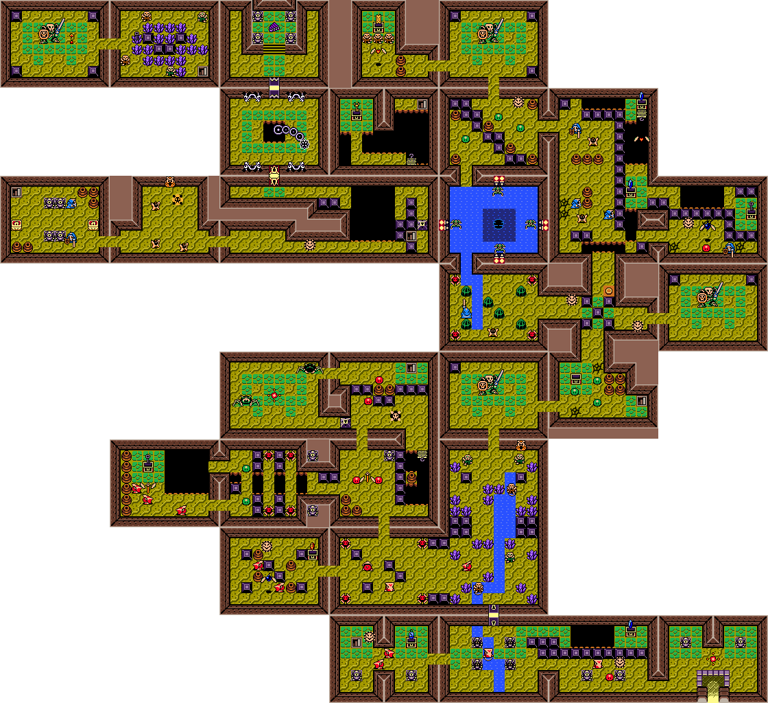 Catfish's Maw - Link's Awakening Level 5 Map (1120x1024), Png Download