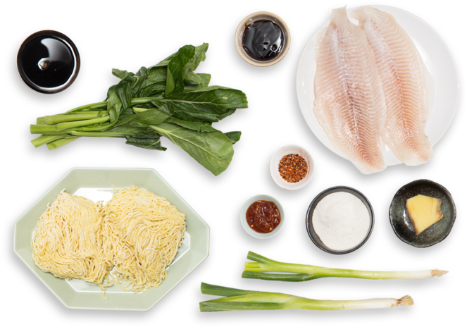 Crispy Catfish Shoyu Ramen With Yu Choy & Fresh Ramen - Anchovy (food) (700x477), Png Download