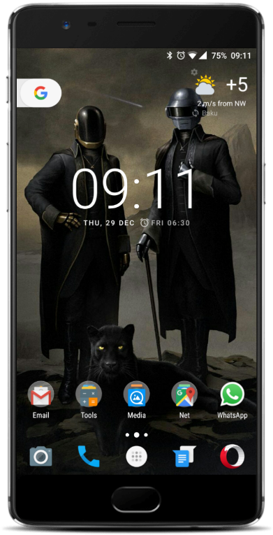 Oneplus 3 Daft Punk Home Screen - Smartphone (406x800), Png Download