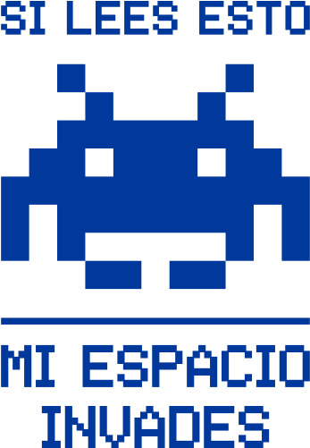 Pegatina Space Invaders Advertencia - Space Invaders Transparent Gif (570x708), Png Download