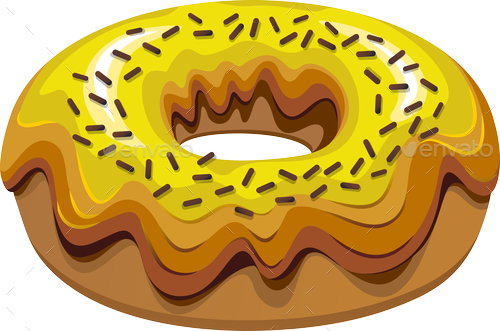 Donut-png Preview - Yellow Donut Clip Art (500x331), Png Download