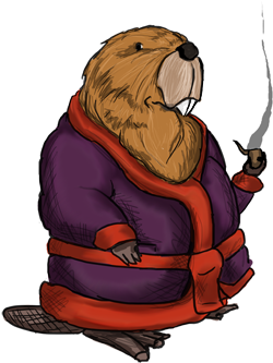 113kib, 341x368, Smoking Jacket Beaver - Illustration (341x368), Png Download
