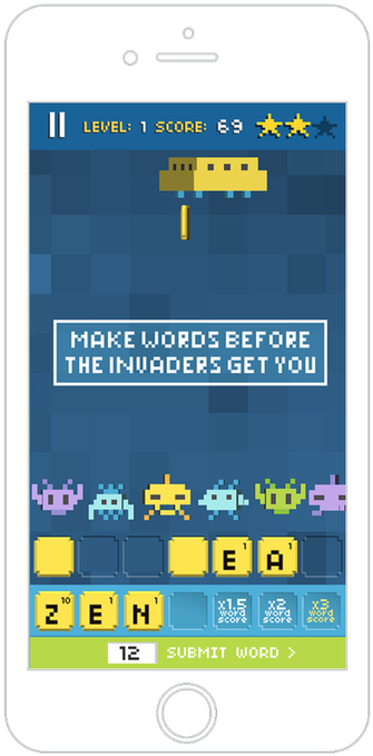 Word Invaders Is What You Get When You Cross Words - Word Invaders (336x687), Png Download