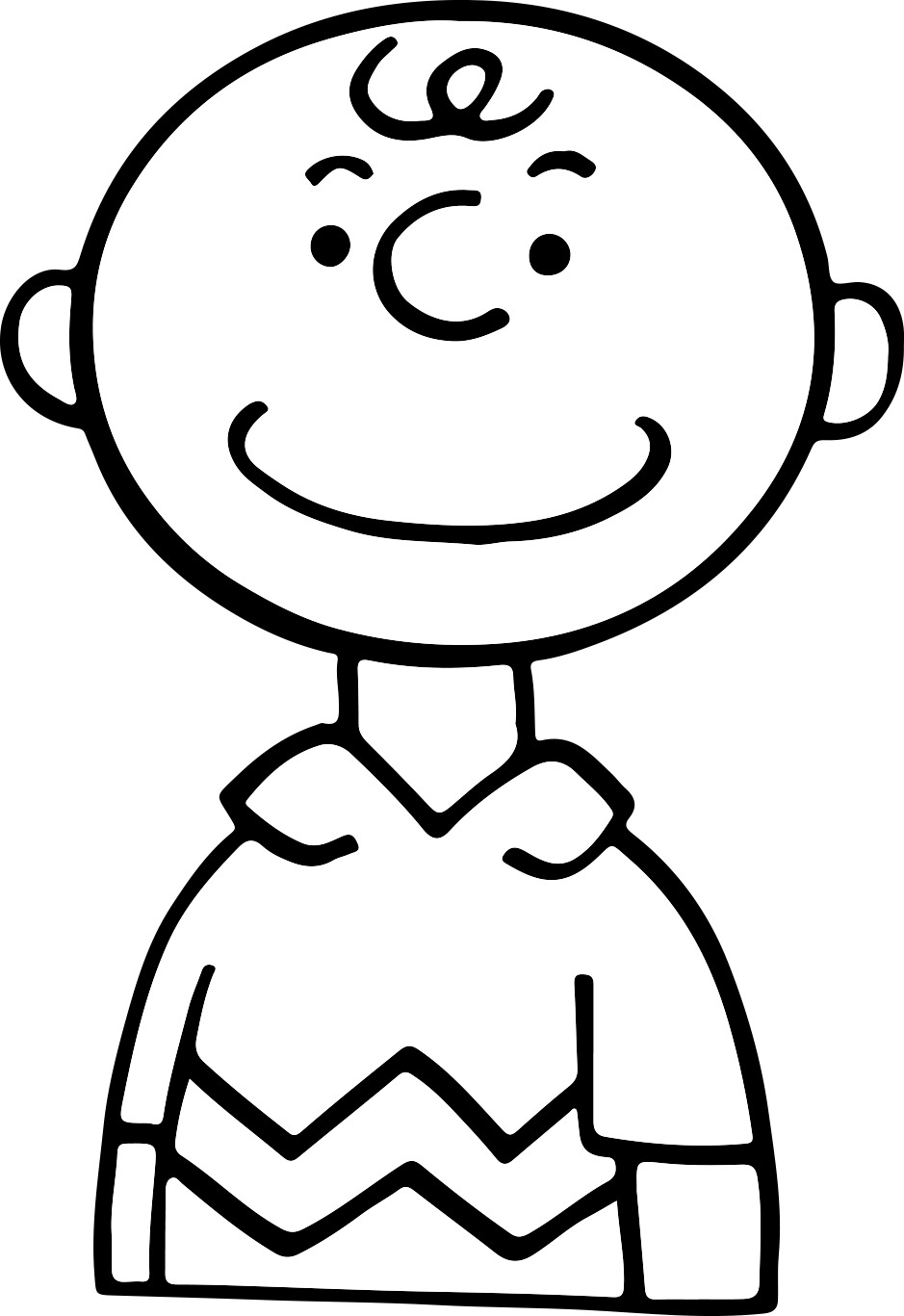 The Primary Pack Directed Drawing Charlie Brown In - Drawing (939x1367), Png Download